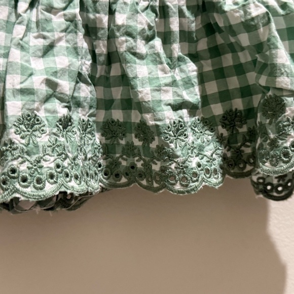 Tommy Bahama Green Gingham Kids Blouse - Picture 4 of 5